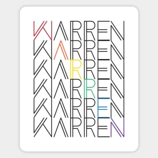 warren rainbow text stacks Magnet